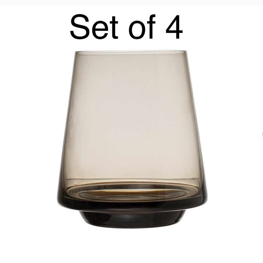 Bloomingville Small Drinking Glass, Smoke Color Set of 4